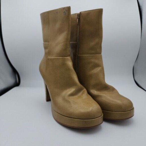 Bongo 4" Chunky Tan Heeled Boot Womens Size 8.5M - Picture 1 of 14